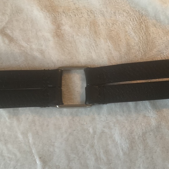 Armani Exchange vintage Black leather Belt with Silver Buckle - Picture 2 of 7